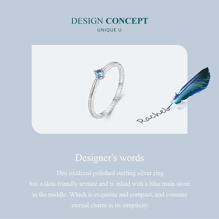 BAMOER из стерлингового серебра 925 пробы, минималистичное кольцо с синим цирконом и красочное кольцо из рыбьей чешуи для женщин, эффектное кольцо, ювелирные изделия, подарок