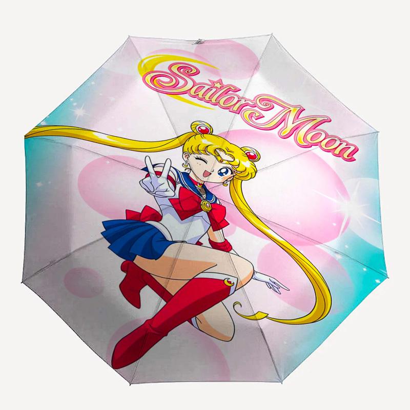 Sailor Moon, anime Themed Automatic Opening and Closing Umbrella, Compact Travel Umbrella, Lightweight and Portable, Suitable for Beach Comm