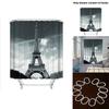 Eiffel Tower City View Shower Curtain With Polyester Fabric For Bathroom And Spa Use