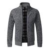 Mens Fleece Lined Cable Knitted Zip Up Cardigan Warm Winter Outerwear Jumper