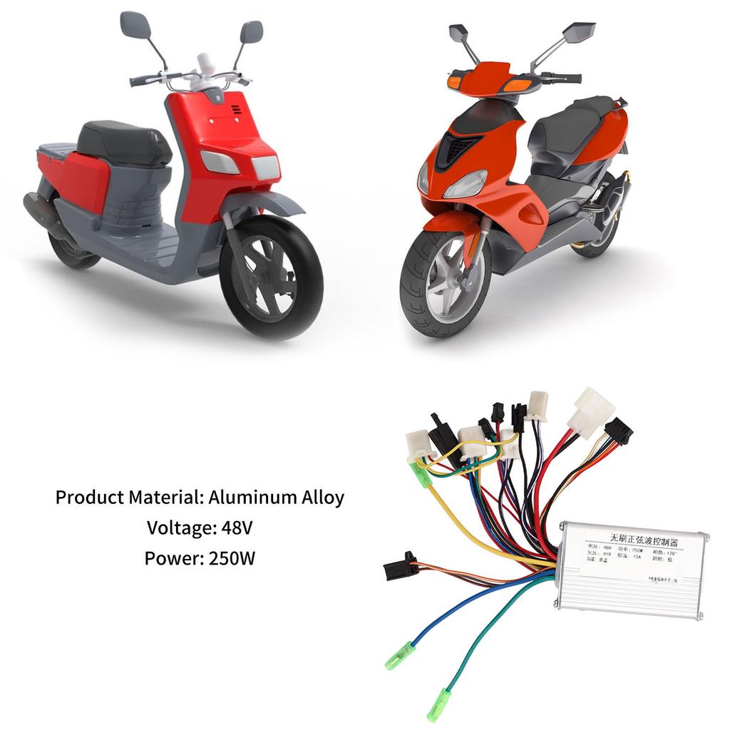 48 В 250 Вт Бесколлекторный контроллер для электровелосипеда, контроллер бесколлекторного двигателя из алюминиевого сплава для электровелосипеда, скутера