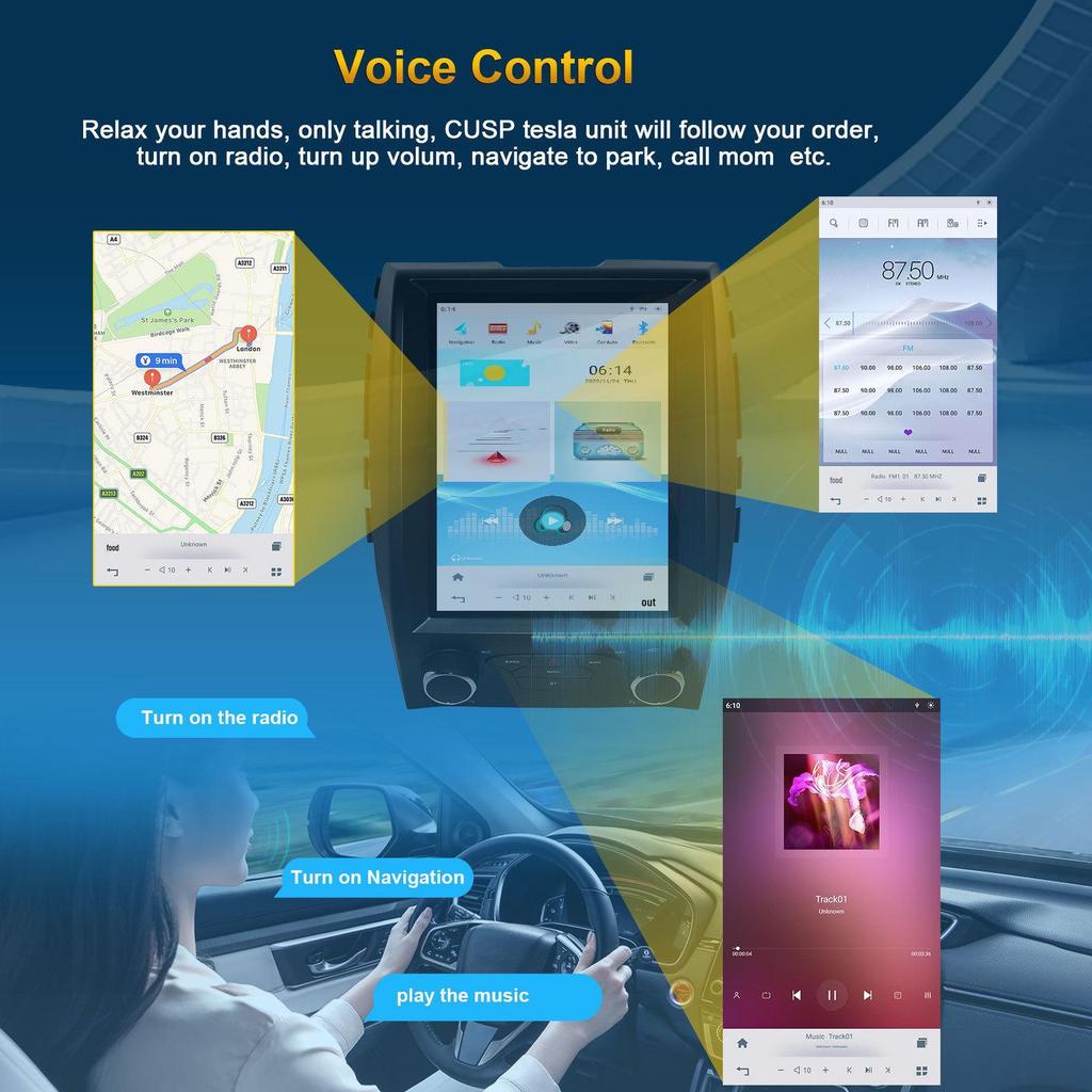 Compatible with Toyota New Edge Model, 12.1" 32G Large Screen Android GPS Navigation, 4G Network.