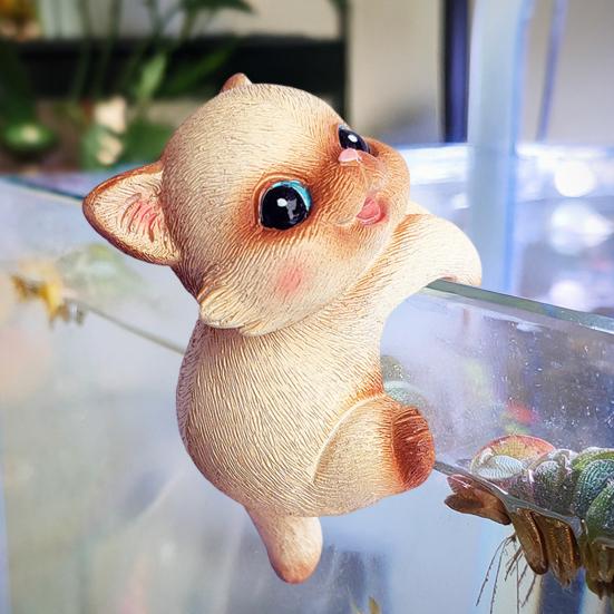 Животное Декоративная Статуэтка Мини Кошка Собака Смола Украшение Компактный Дизайн Цветочные Горшки Аквариумы Фигурка