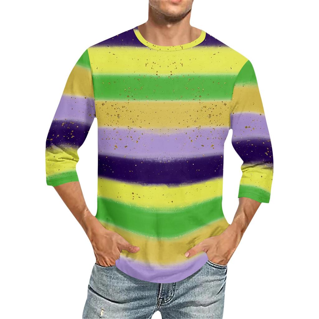 Карнавальный принт - Мужская футболка с коротким рукавом и круглым вырезом