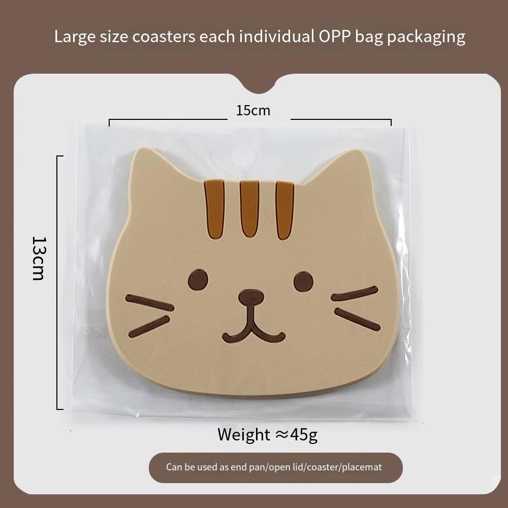 Non-slip Hot Drink Insulated Pad New Cartoon Cat Shaped Tea Mat Cup Holder Mat Coffee Coaster Stand Kitchen Accessories