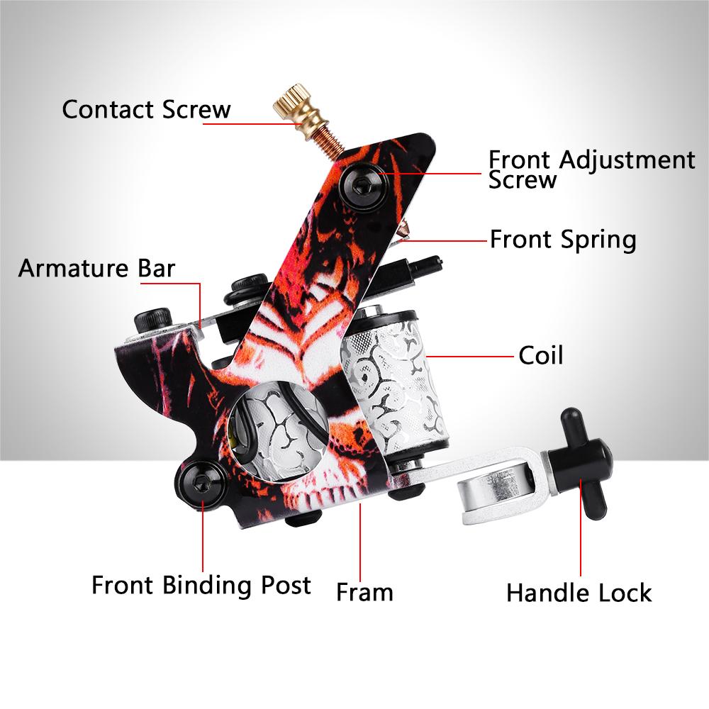 Полный комплект тату-машинок PHOENIXY для начинающих, состоящий из двух частей, с иглами для питания татуировки, чернилами и расходными материалами
