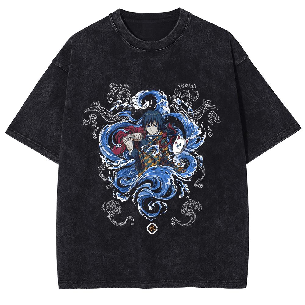 Милая графическая футболка Kanroji Mitsuri Аниме Demon Slayer Футболка Мужская Женская Выстиранные футболки Харадзюку Мужская Манга Хлопковые топы