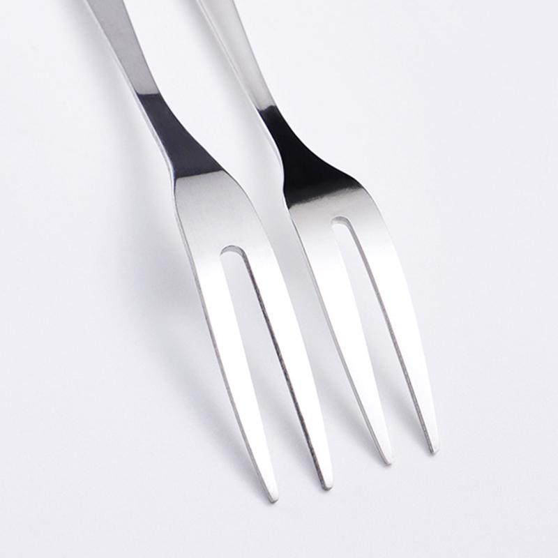 Вилка для фруктов из нержавеющей стали, западные столовые приборы, маленькая вилка, вилка с двумя зубцами, десертный торт