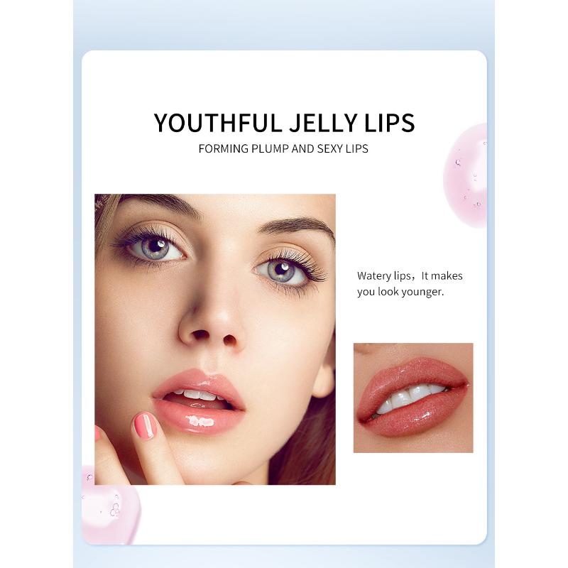 QIBEST Водянистый блеск для губ Зеркальная стеклянная глазурь для губ Увлажняющий питательный водянистый блеск для губ Невыцветающий прозрачный блеск для губ