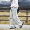 Мужские и женские свободные брюки весна-осень Y2K повседневные мешковатые широкие брюки на шнурке брюки спортивные брюки для мужчин корейская одежда