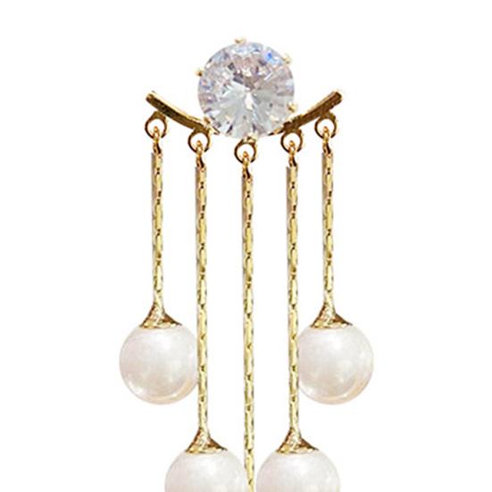 1 пара висячих сережек из искусственного жемчуга с кисточками, ювелирные изделия, сверкающие гальванические серьги-гвоздики для свадьбы