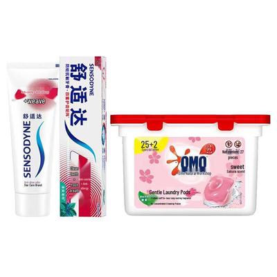 Набор Sensodyne Зубная паста и OMO Капсулы для стирки