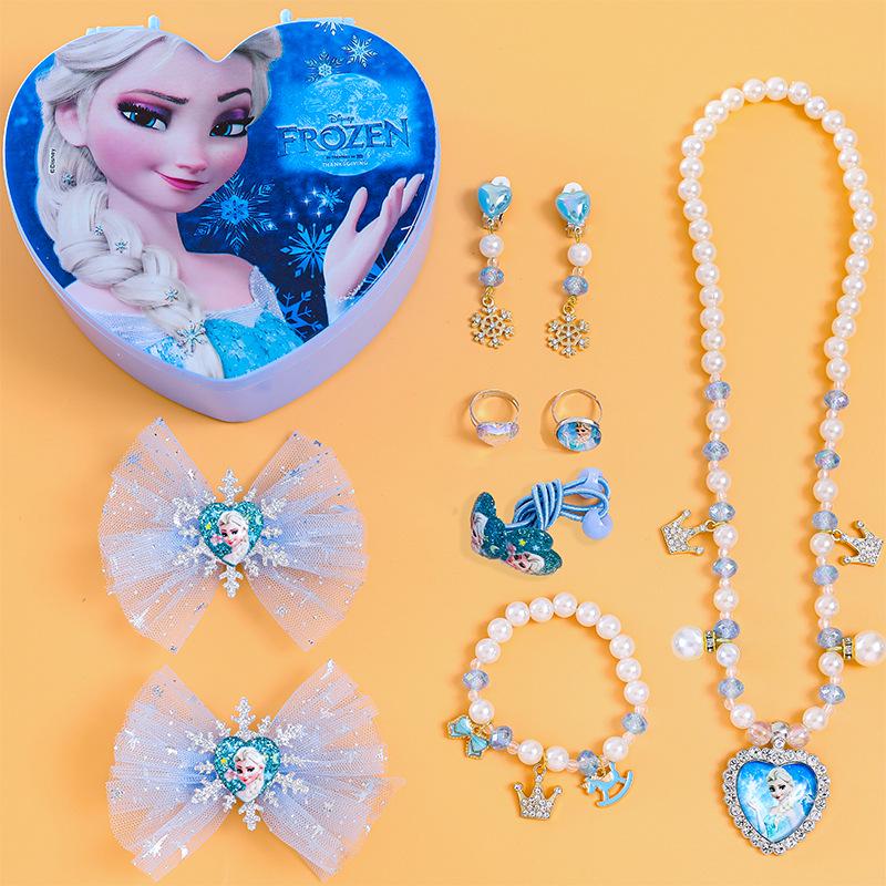 Набор бижутерии «Холодное сердце» с Эльзой: Комплект: Ожерелье, Браслет, Серьги и Кольцо Принцессы для Детей