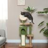 Cat Tree, 139 cm Cat Tree with Cave, Play Balls, Sisal Scratching Posts and Platforms, for Two Cats, Green