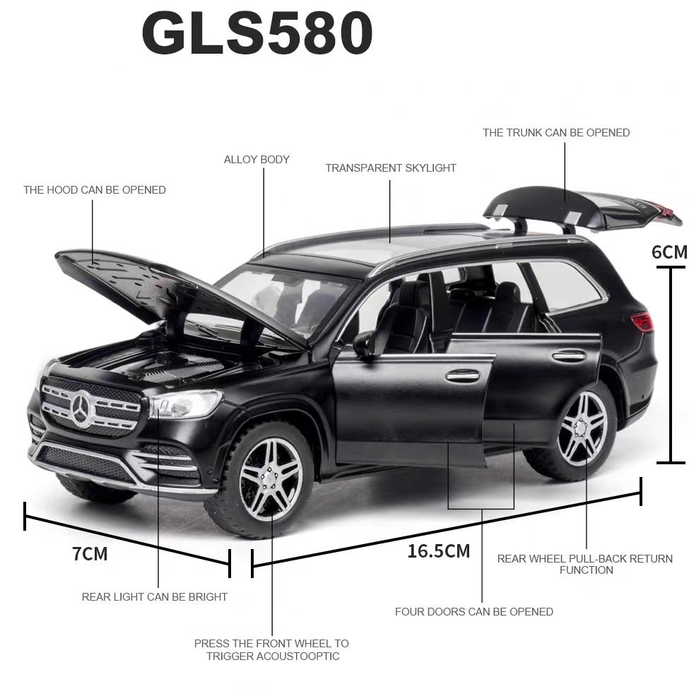 Mercedes Benz GLS580 4 Matic Роскошный внедорожник Симуляция Литье под давлением и Игрушечные транспортные средства Звуки и Свет Машинка с инерционным механизмом 1:Модель из сплава 32