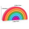 Montessori Wooden Rainbow Stacking Game,Eight Layers Square/Arch Colorful Stacker,Color Recognition Building Blocks Toys