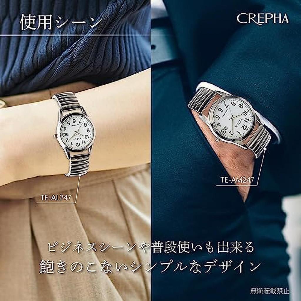 Аналоговые часы CREPHA с японским кварцевым механизмом, растягивающийся, простые, 3 АТМ водозащита, календарь, дата, простой, из нержавеющей стали, ремешок 14 мм, подходят для работы