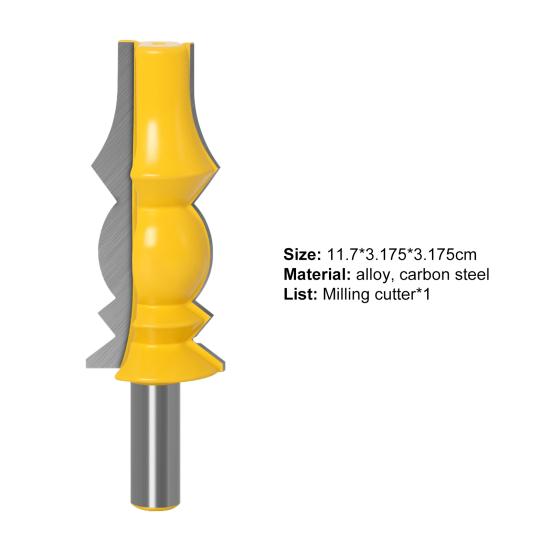 Фрезерный станок с острым лезвием и защитой от отдачи, углеродистая сталь, хвостовик 12 мм, 1/2 дюйма, фрезерный станок с коронкой, формовочный инструмент, инструмент для снятия фаски