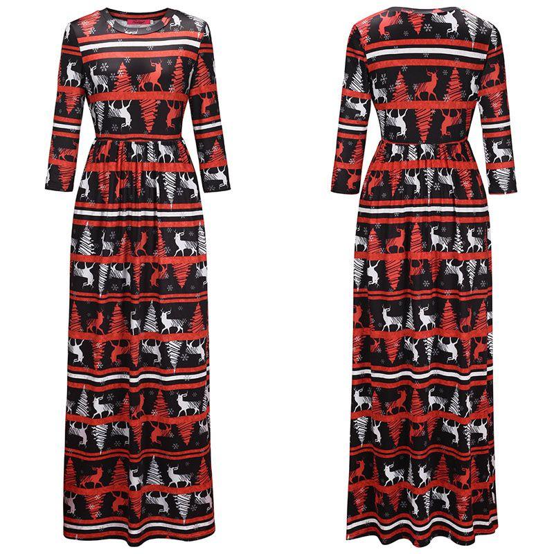 Fashion Women's Long Sleeve Christmas Dress Long Skirt Clothing With Premium Quality Material