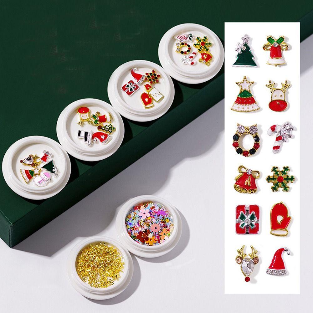 Elk Santa Claus 3D Rhinestones Manicure Accessories Christmas Nail Art Decorations Jewelry Tools