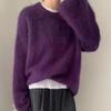 Soft Milk-Toned Cucumber Green Women's Plush Sweater 2026: Cozy Loose-Fit Autumn Knit Pullover