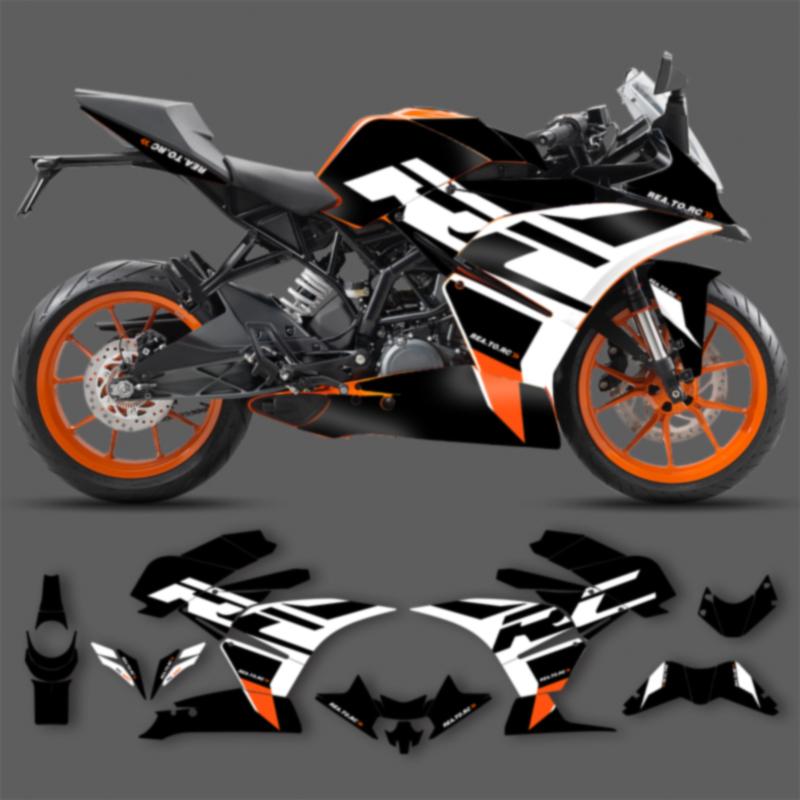 PowerZone Кастомные графические наклейки для KTM RC 250 RC 390 2014 2015 2016 SUPERMOTO Фон Наклейки Комплект гоночных виниловых наклеек 01