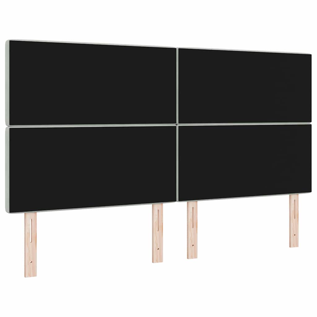 LED Headboard with LED Light Strips Light Gray 180 cm Velvet