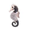 Fashion Animal Sea Horse Brooch Pin Women Crystal Stone Club Bridal Accessory Gift