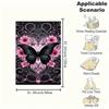 Black Butterfly with Pink Flowers Wall Art PrintBlanket Flannel Throw Blanket for Sofa, Bed, Travel, Camping, Office, Couch, Chair, And Bed