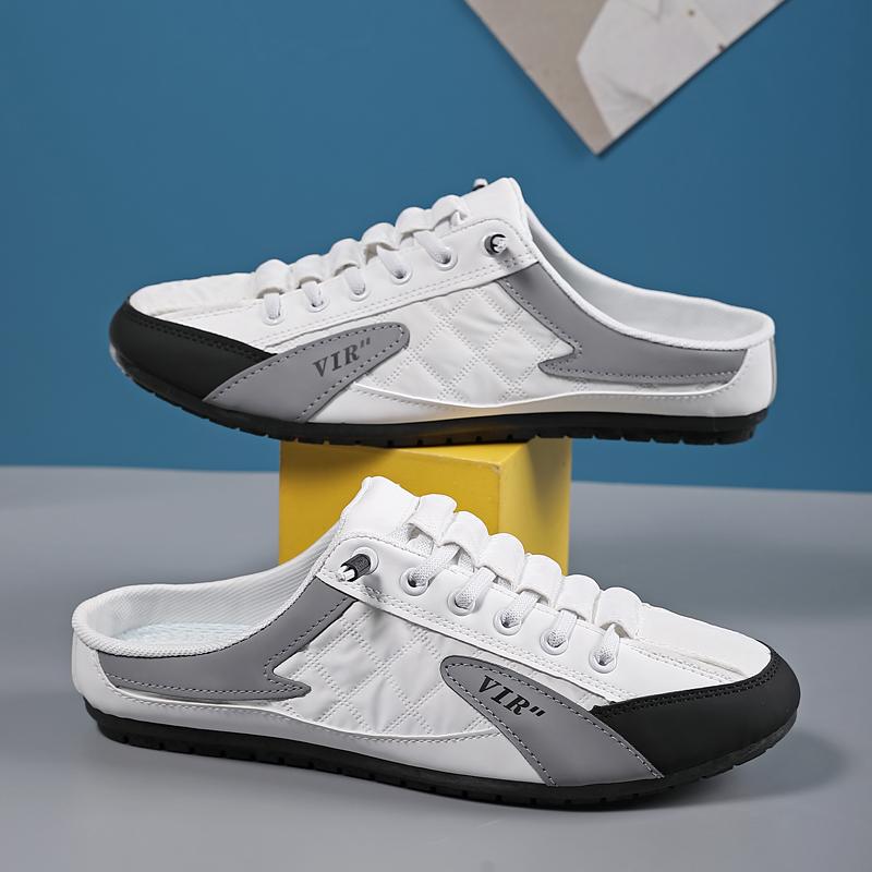 Модные трендовые полушлепанцы, повседневные туфли на плоской подошве для мужчин, классические летние шлепанцы, мужские балетки, лаконичные мужские кроссовки, слипоны, мужские шлепанцы