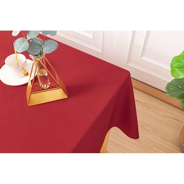 Stain-resistant Solid Square Tablecloth Beige 180 X 180 Cm