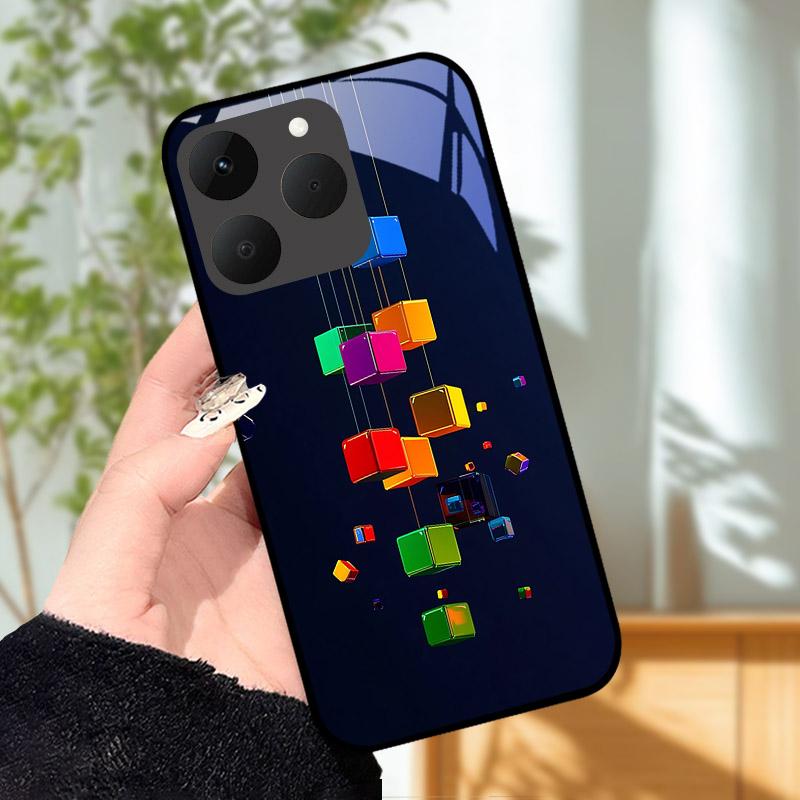 Для Realme 15T 5G Чехол Роскошный Модный Расписной Ударопрочный Закаленное Стекло Чехол для Телефона Для Realme15T 15 T Корпус Оболочка RMX5111 Capa