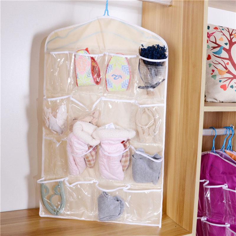 3pcs  16 Gedoge Closet Underwear Socks Sorting Bag Hanging Bag Hanging Storage Arrangement Bag Stall