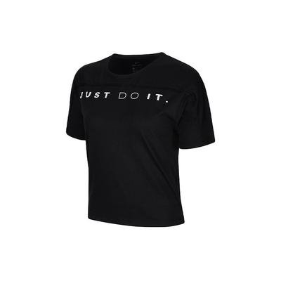 Dri-FIT Sports Crew Neck Letter Pullover Short Sleeve T Shirt Women Tops Black CT6971-010