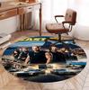 Fast & Furious Pattern Round Rug, Indoor/Outdoor Mat, for Picnic, Gameroom, Bedroom, Office, Living Room, Home Decor Carpet, Birthday Gift