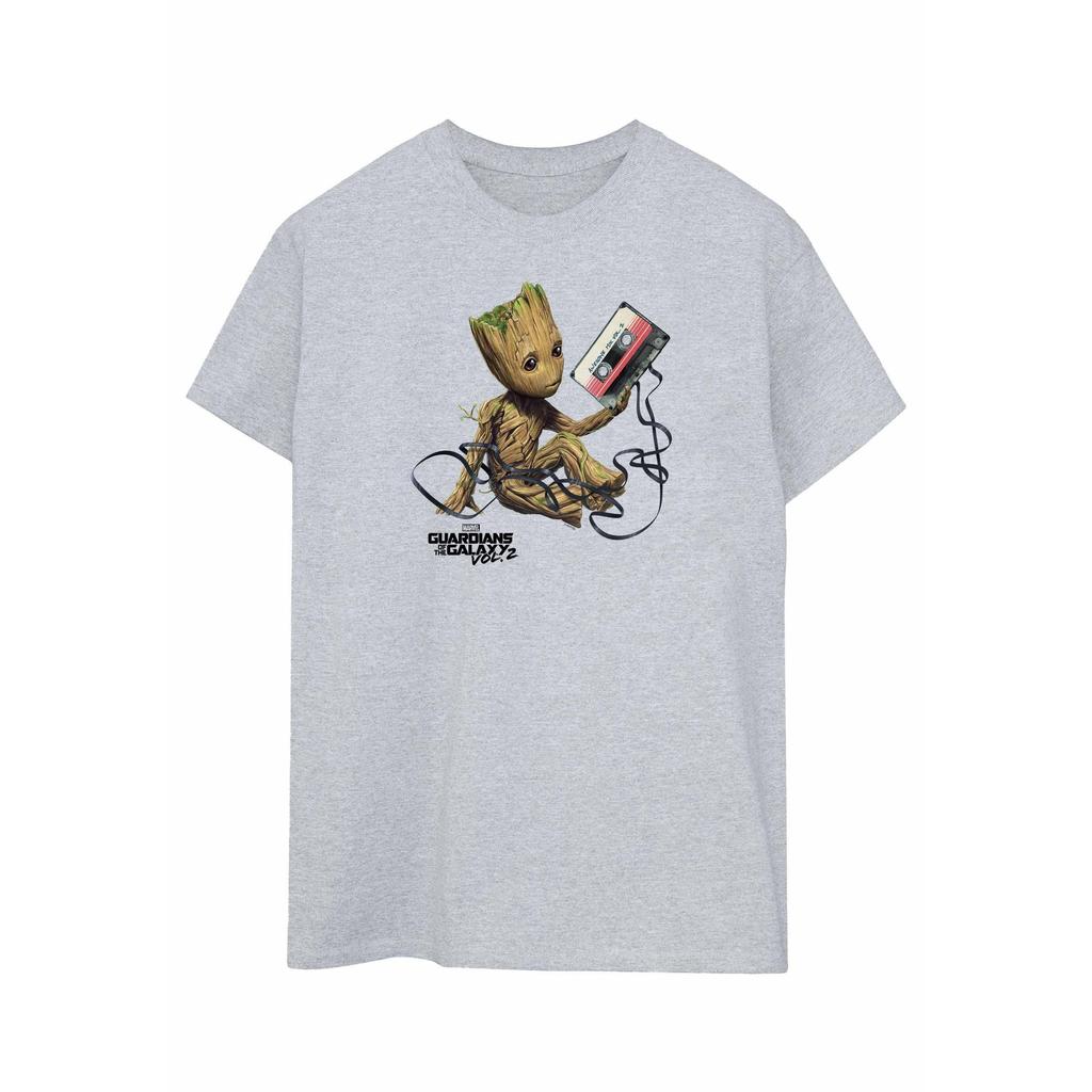 Marvel Женская/женская хлопковая футболка бойфренда «Стражи Галактики Грут»