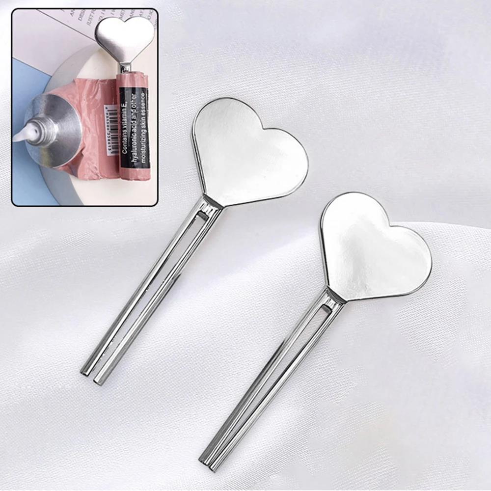 Manual Tube Squeezer Key Roller Set Heart/Circle Shaped Toothpaste Dispenser Bathroom Organizer Lazy Essential