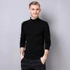 Men Turtleneck Base Shirt Solid Color Long Sleeve Thin Stretchy Tops Autumn Winter Style Base Layer Tops