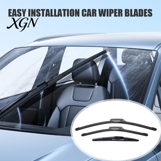 Durable Natural Rubber Wipers 3Pcs/Set Beam Wiper Blades for Chery Tiggo 8 Plus Pro All Weather Performance MAX 2020-2024, 23"+18"+9" Front