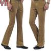 Мужские винтажные вельветовые расклешенные брюки, длинные повседневные брюки-клеш