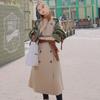 Spell Color Trench Coat Female Spring and Autumn New Medium Long Relaxed Relaxed Temperament Commute Trend Real Shot High-grade Coat