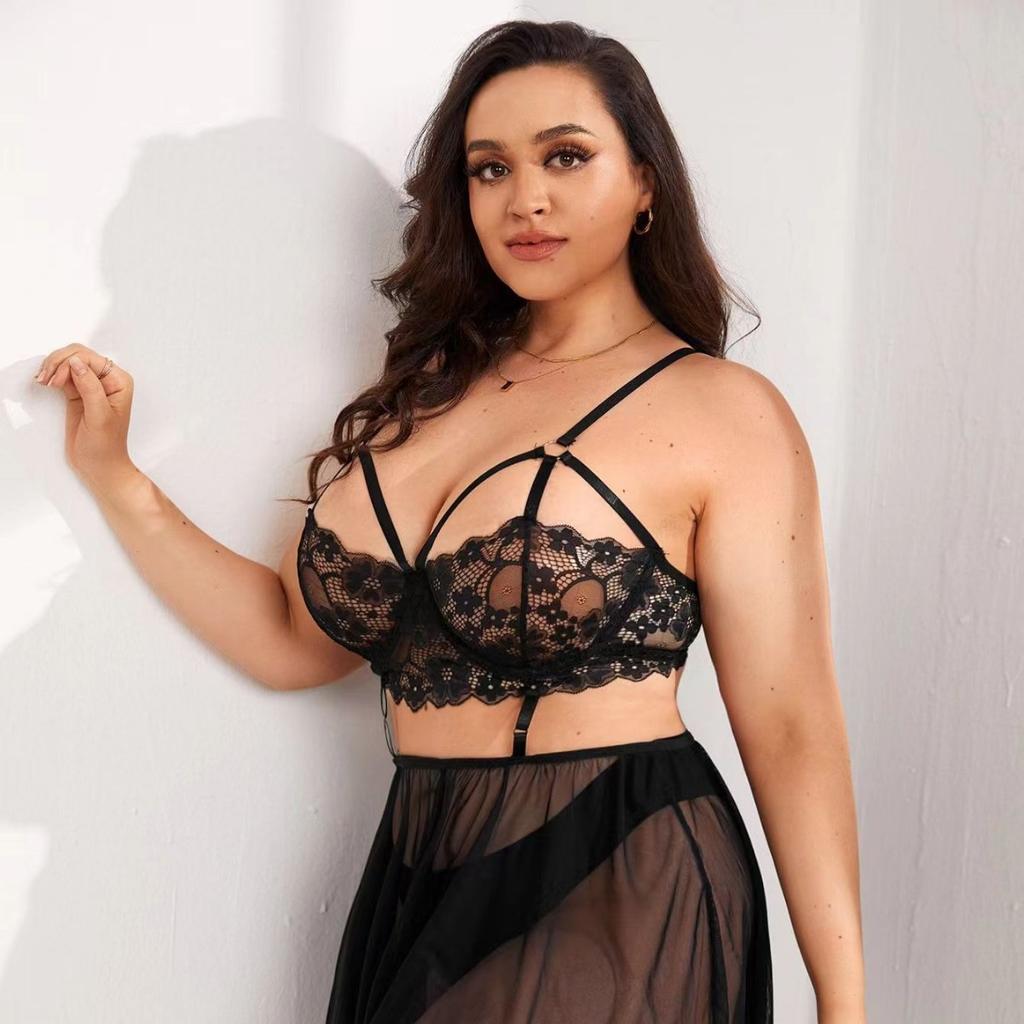 Одежда Новые Большие Размеры Сексуальные Кружевные Пижамы Соблазнительные Пижамы Нижнее Белье D