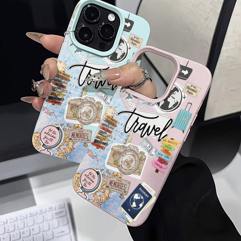 Чехол для телефона Глобальное путешествие - Коллаж на тему Для iPhone 17 Air 11 13 14 12 15 16 Pro Max XS XR 7 8 Plus 16E Ударопрочный силиконовый чехол