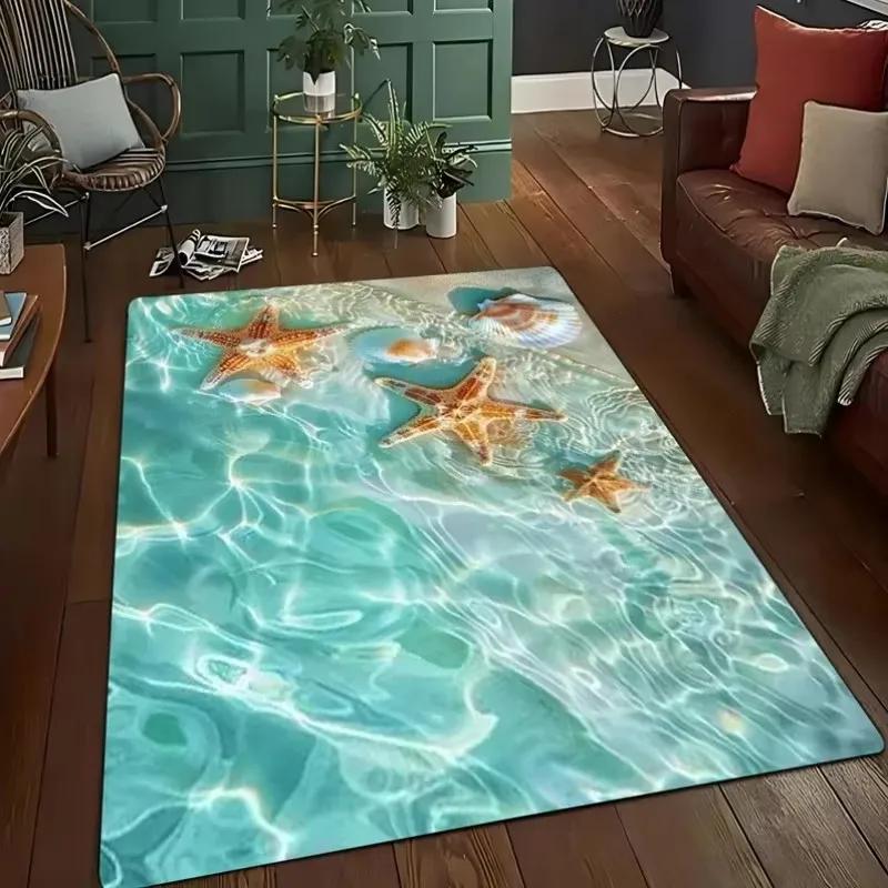 3D Пустыня Трещина Вода Огонь Дизайн Ковер Нескользящий Машинная Стирка Ковер Мода Спальня Гостиная Пляжный Стиль Коврик