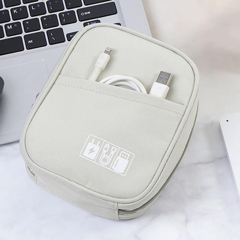 Travel Digital Accessories Storage Pouch Compact Data Cable Carrying Case Organizer Zipper Pouch for Earphone Power Bank