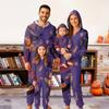 Halloween Printed Family Matching Hooded Long Sleeved Zippered Hooded  Jumpsuit Set