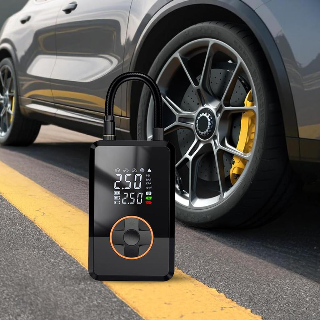 Воздушный насос для автомобильных шин 130 PSI Накачка шин со светодиодом Умный воздушный компрессор для автомобиля велосипеда авто грузовика дорога улица воздушный шар мяч