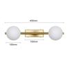 Stylish two-light wall light, brass and glass, for bathrooms and living rooms. G9 Gold, retro and modern, indirect lighting. WALL-LAMP-19-JP-A