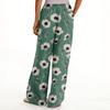 Women's Loose Casual Floral Print Wide Leg Pants With Elastic Waist Drawstring And Pocket Pants