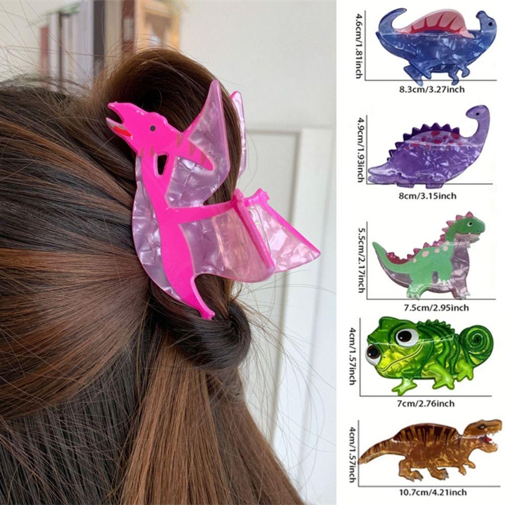 Cartoon Dinosaur Hair Claws Acrylic Ponytail Holder For Women Girls Hair Accessories